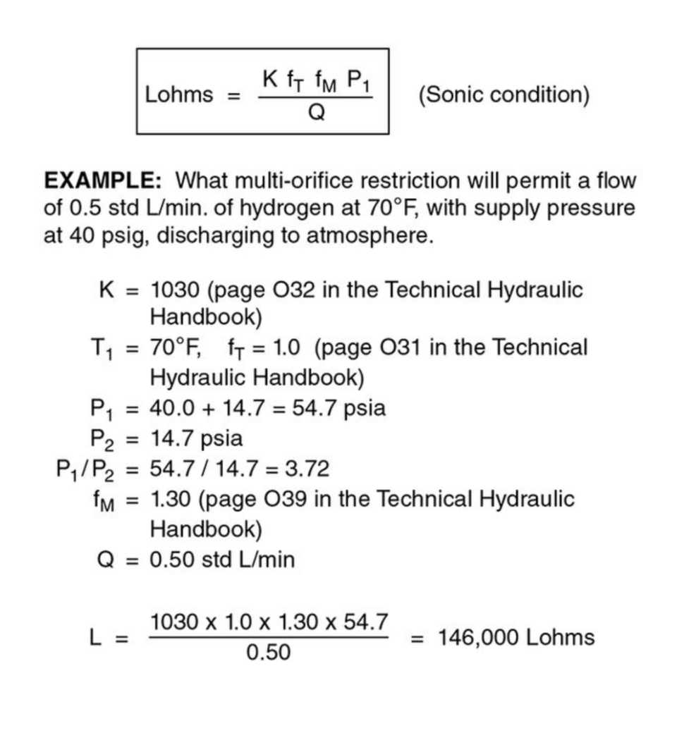 Gas Flow Factor "fM" (Multiple Orifice) The Lee Company