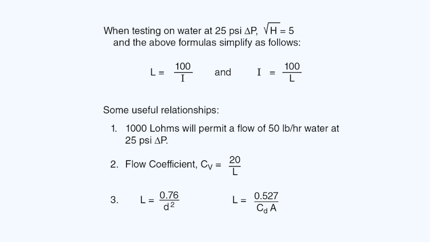 How to Calculate Flow Resistance for Liquids The Lee Company