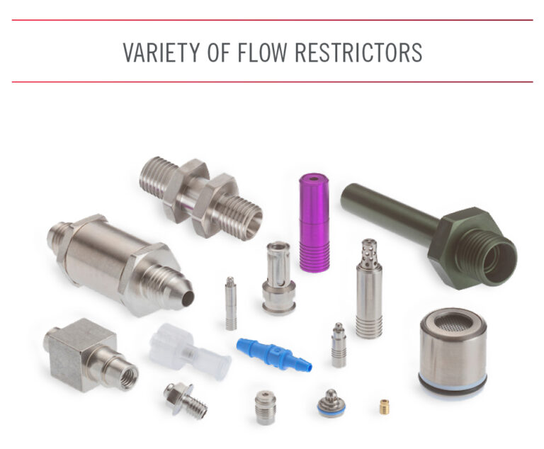 Image of The Lee Company's variety of flow restrictors